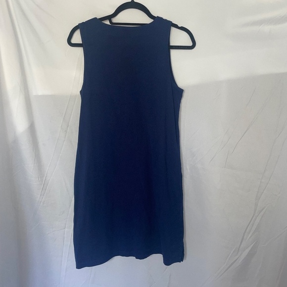 Lands' End Womens Navy Cotton Jersey Embroidered Swim Tunic Cover Sz Small(6/8) - Picture 2 of 8